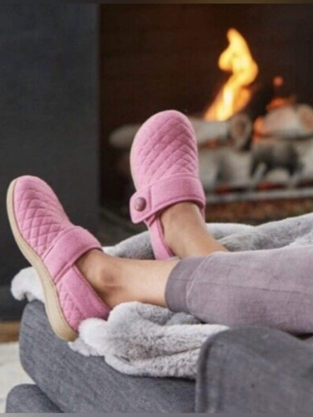 Vionic Jackie Rhubarb Pink Quilted Slippers 7 - Picture 8 of 13
